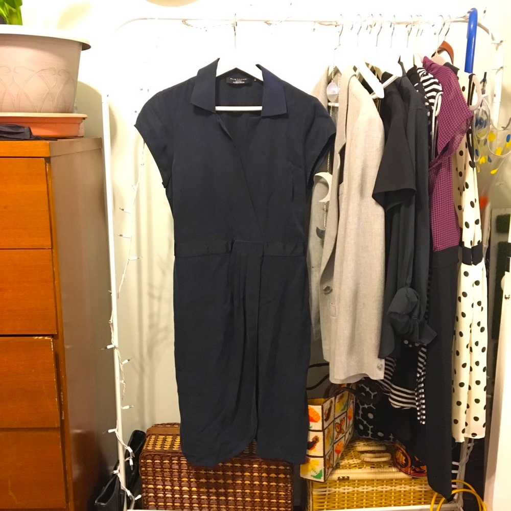 Navy Blue Nordstrom Belt Dress Size 12 Elie Tahati